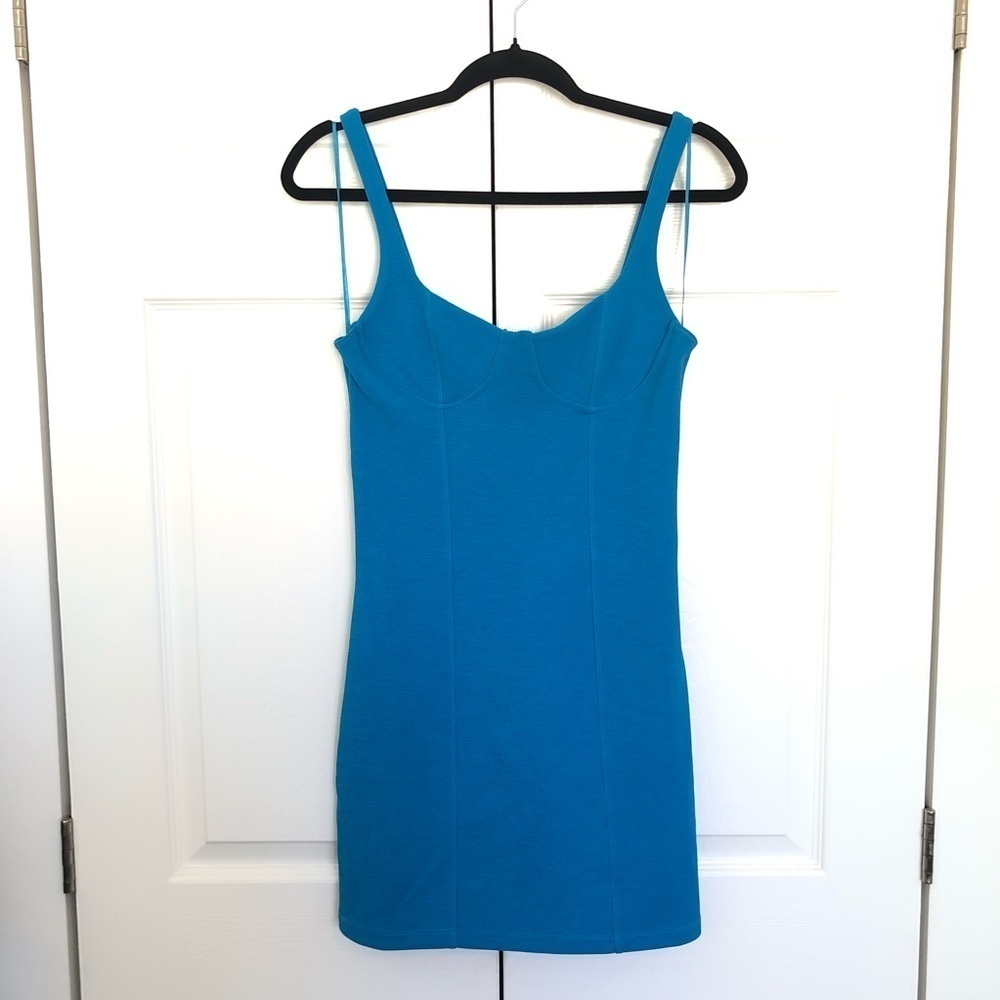 Zara Electric Blue Bustier Bodycon Tank Mini Dress Size S